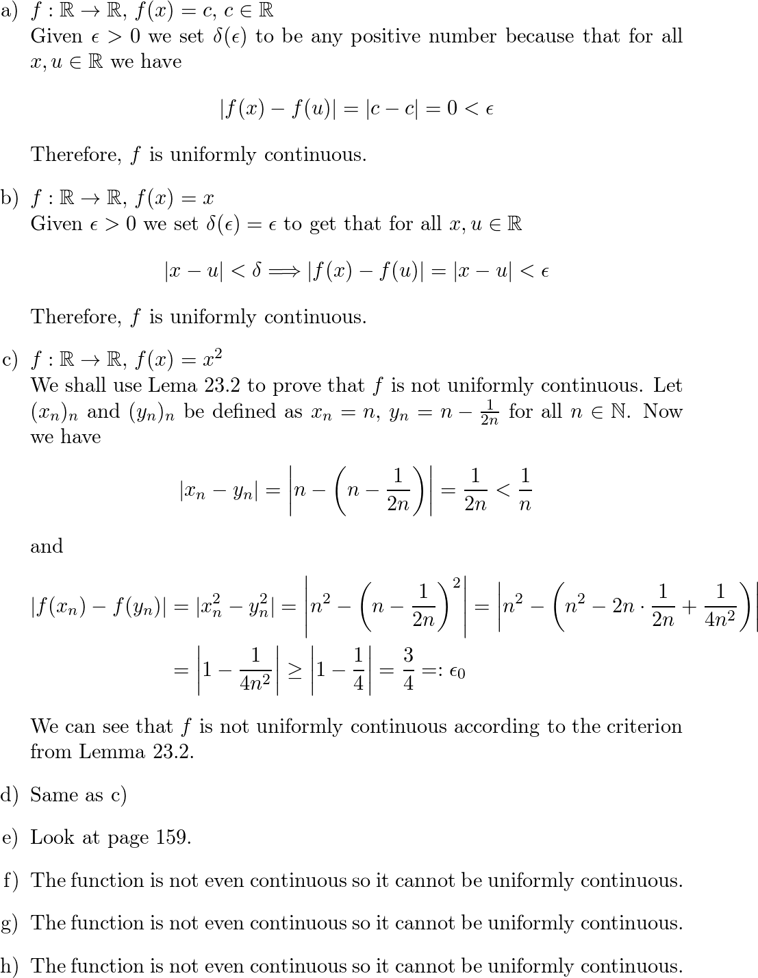 Elements of Real Analysis - 9780471054641 - Exercise 23a | Quizlet