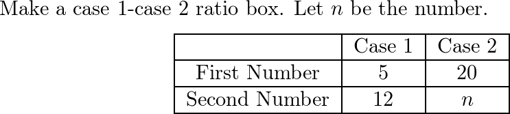 Use a case 1-case 2 ratio box to solve this problem. Five is | Quizlet