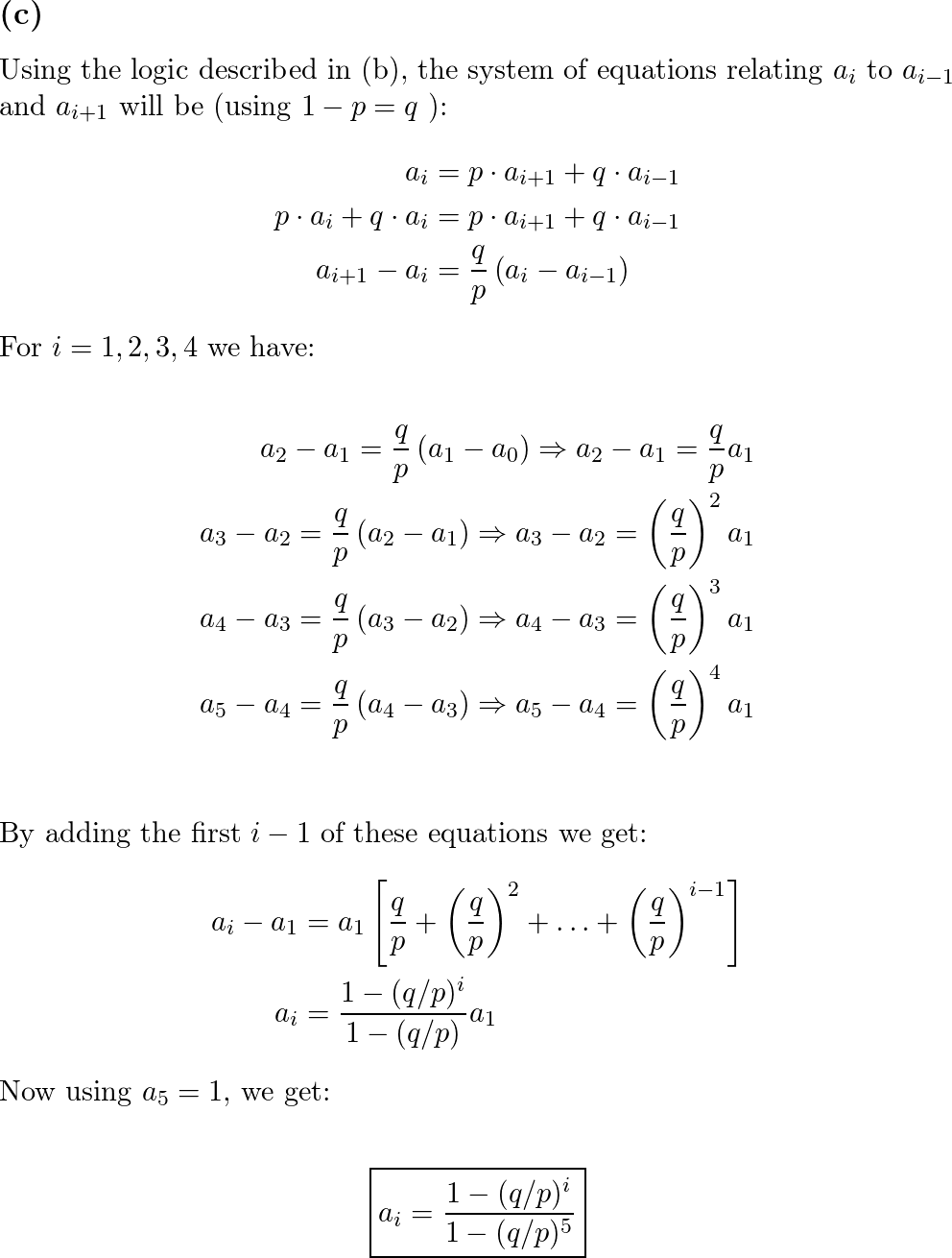 Solved A5.1 Gamblers Ruin problem Consider a (fair)