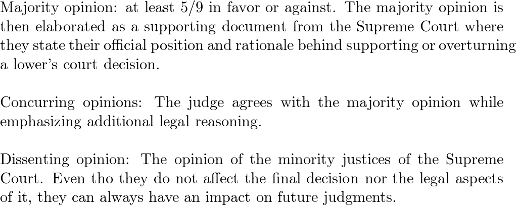 dissenting opinion