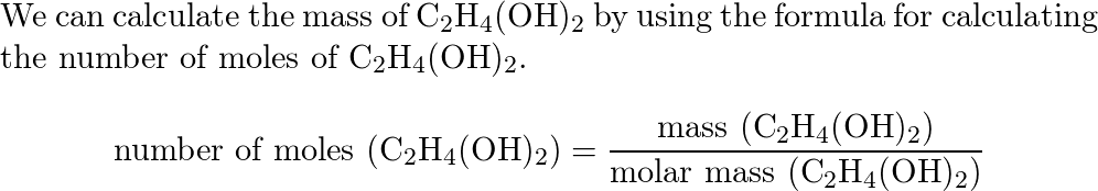 How many grams of antifreeze mathrm C 2 ma Quizlet