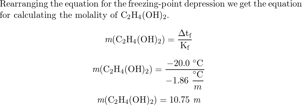 How many grams of antifreeze C 2 H 4 O H 2 mathrm C