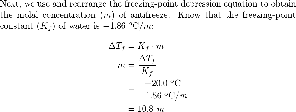 How many grams of antifreeze mathrm C 2 ma Quizlet