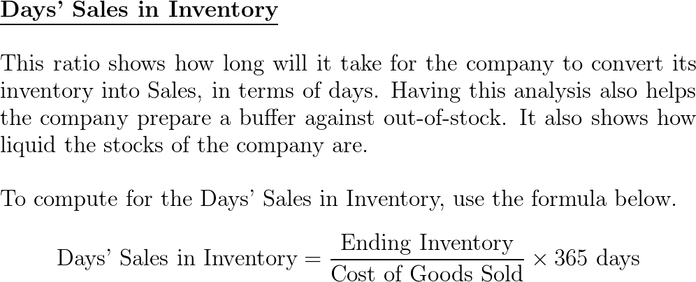 days sales in inventory is calculated as quizlet
