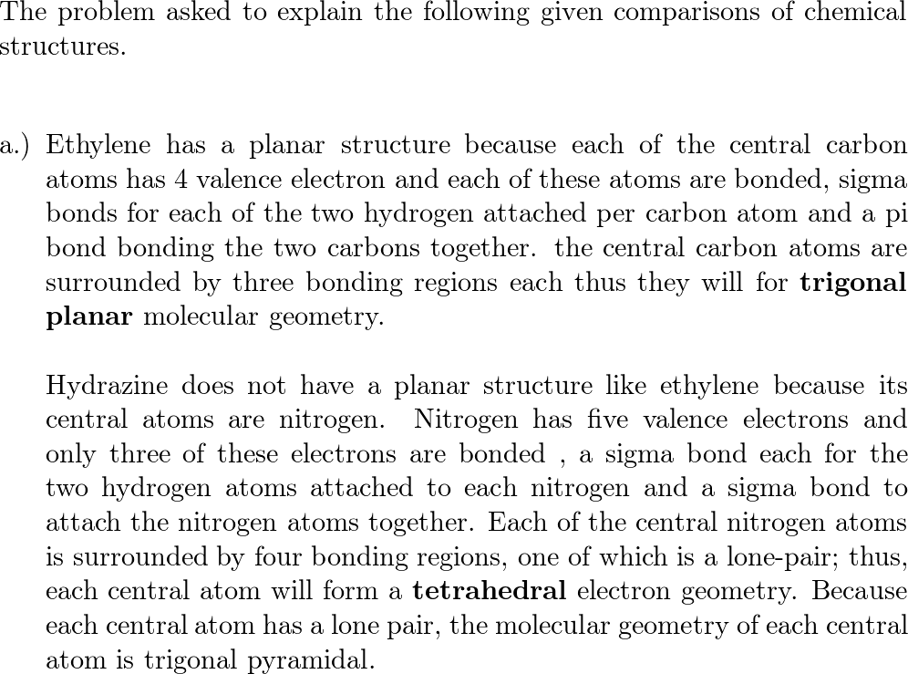 Explain the following a. Ethylene mathrm C 2 mathrm H Quizlet