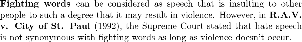 what-are-three-types-of-speech-not-protected-by-the-first-am-quizlet