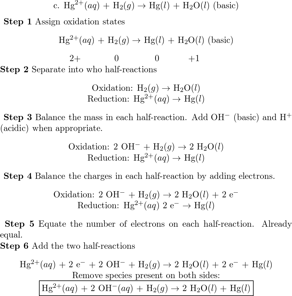 Balance the redox reactions by following the steps in the te | Quizlet