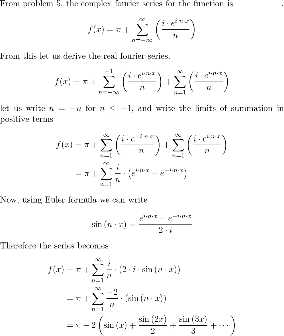 convert-the-fourier-series-of-f-x-x-quad-0