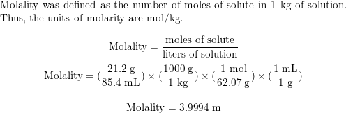 An ethylene glycol solution contains 21.2 g of ethylene glyc Quizlet