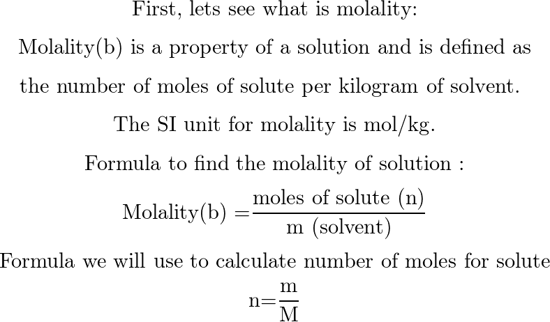 molality equation