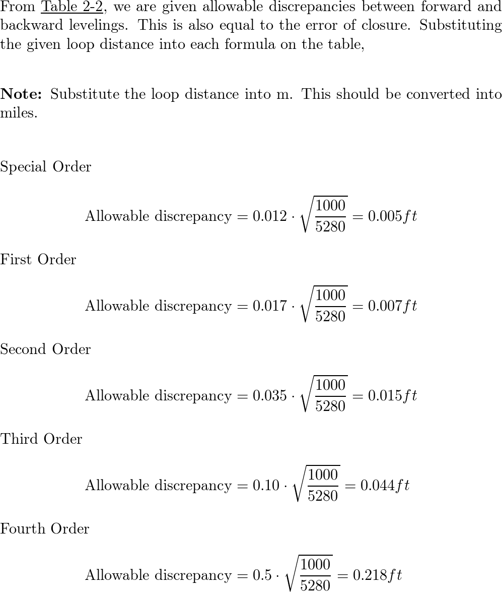 Surveying: Principles And Applications - Exercise 9, Ch 2, Pg 57 | Quizlet