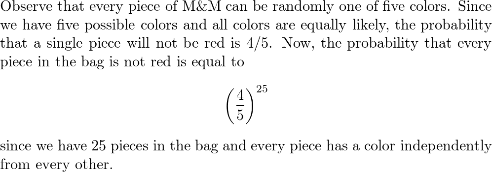 Solved 1. What is the probability that a red M & M is