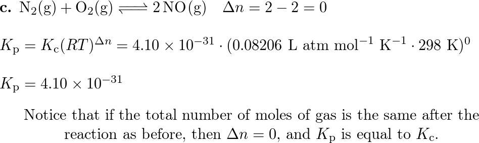 Calculate $K_p$ for each reaction. a. $\mathrm{N}_{2} \mathr | Quizlet