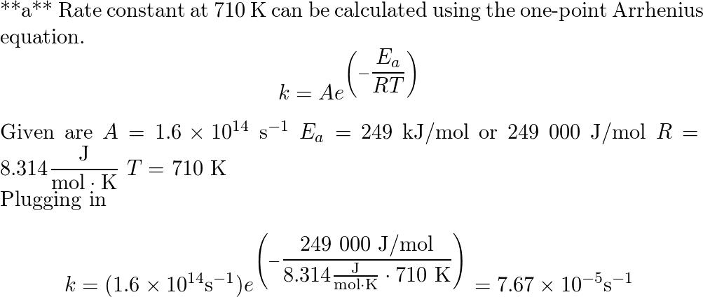 Ethyl chloride vapor decomposes by the first order reaction Quizlet