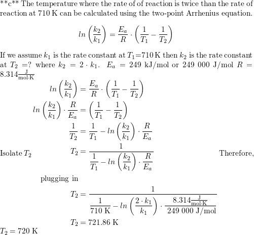 Ethyl chloride vapor decomposes by the first order reaction Quizlet