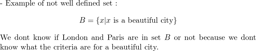 Well Defined Vs Not Well Defined Sets 