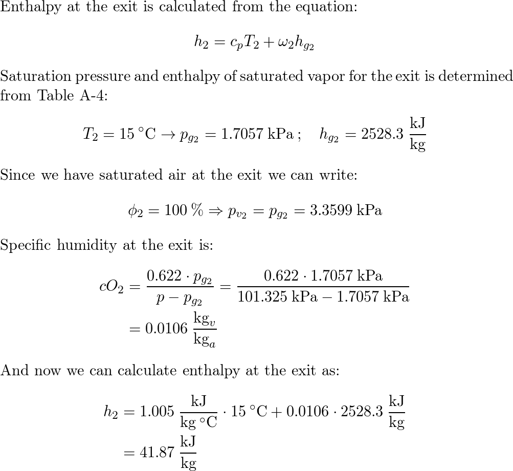 Air enters a window air conditioner at 1 atm, $32^{\circ} \m | Quizlet