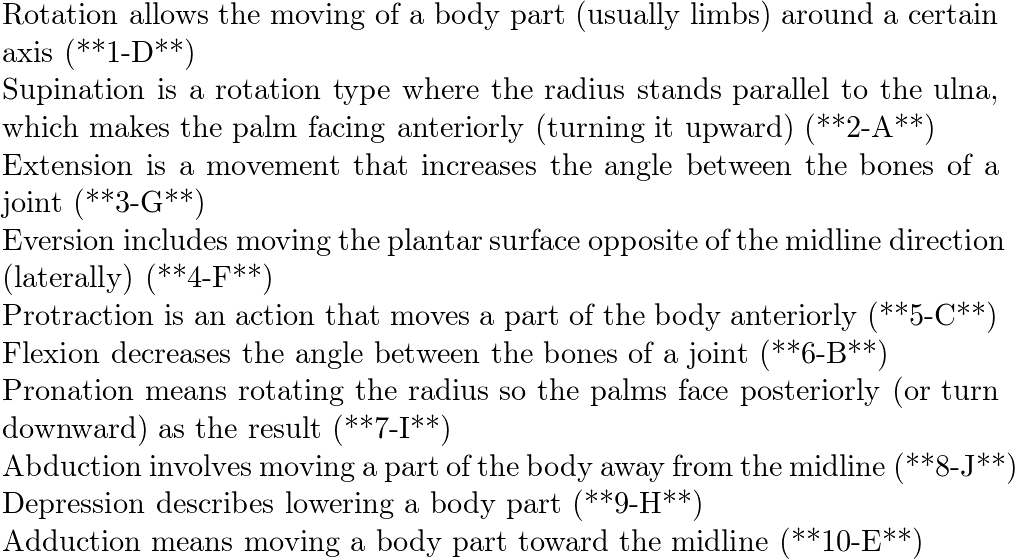 Pronation-supination movement angle.