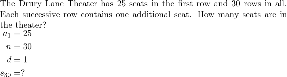 The Drury Lane Theater has 25 seats in the first row and 30 Quizlet