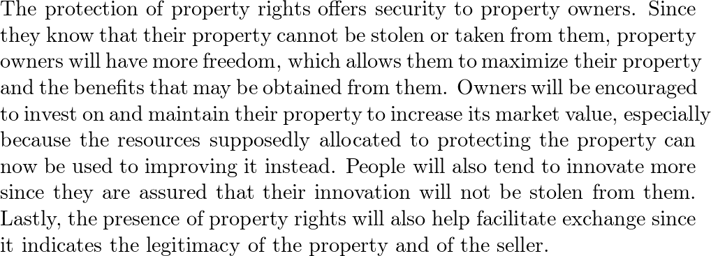 Protection of property rights