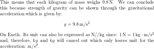 If the strength of gravity is 9.8 newtons per kilogram that Quizlet