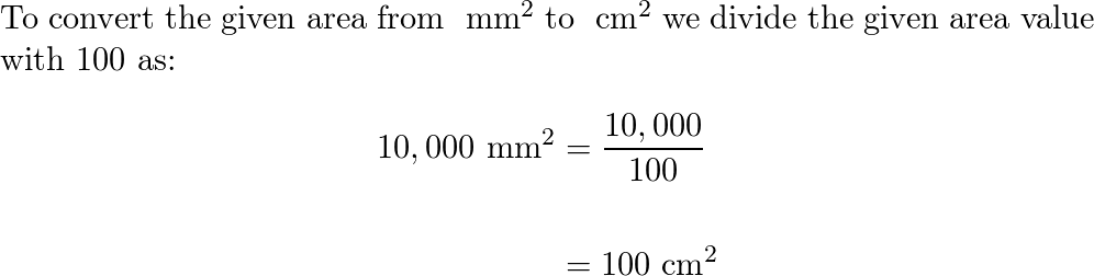 SOLVED: b.AW 4. Complete the following conversion table. m2 cm2 mm2 a. 52  105 b. 86 C. 10,000 8.2 e.