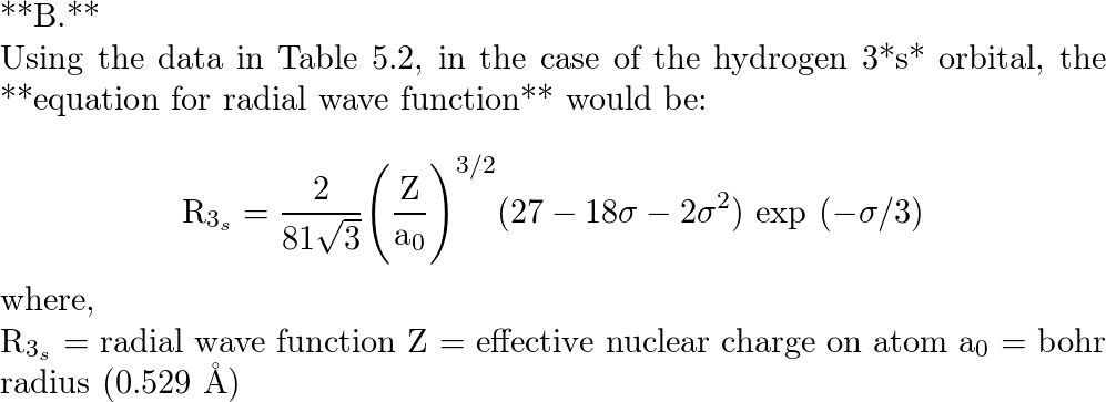 hydrogen orbital wavefunction