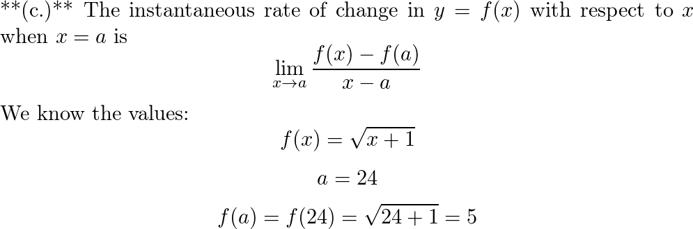 instantaneous rate of change formula