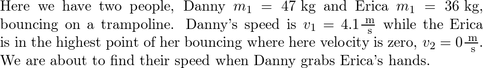 Solved Erica (39 kg ) and Danny (48 kg ) are bouncing on a