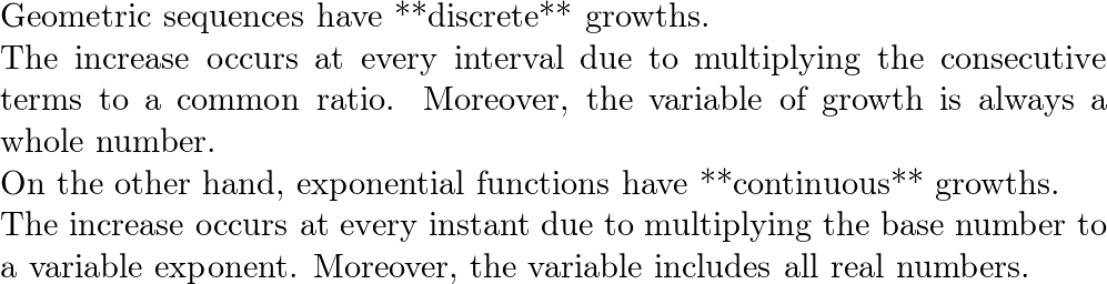 Describe the similarities and differences between geometric Quizlet