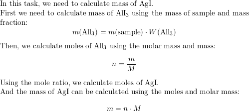 What mass of AgI can be produced from a 0.512 mathrm g s Quizlet