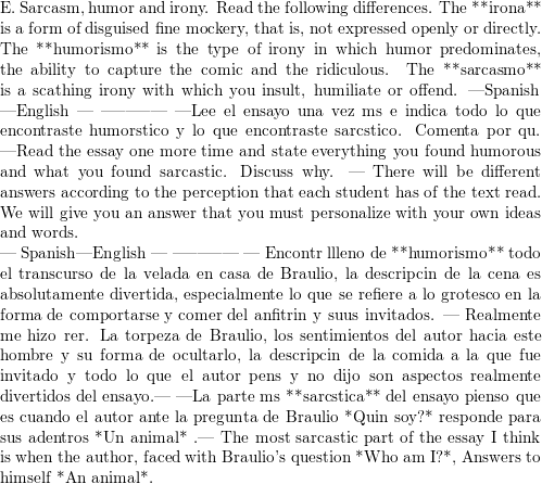 Sarcasmo, humorismo e ironia Lee las siguientes diferencias.