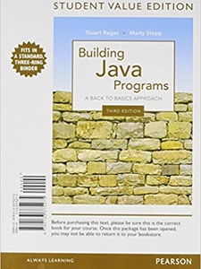 Building Java Programs - 3rd Edition - Solutions And Answers | Quizlet