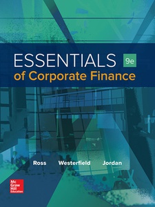 Essentials of Corporate Finance 9th Edition by Bradford D. Jordan, Randolph W. Westerfield, Stephen A. Ross