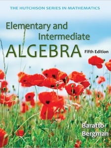 Elementary and Intermediate Algebra 5th Edition by Barry Bergman, Donald Hutchison, Stefan Baratto