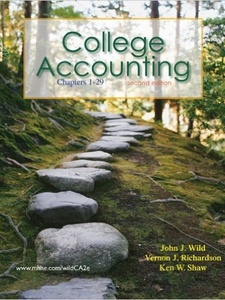 College Accounting (Chapters 1-29) 2nd Edition by John J. Wild, Ken W. Shaw, Vernon J. Richardson