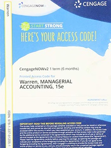 Managerial Accounting - 15th Edition - Solutions And Answers | Quizlet