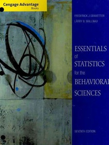 Essentials Of Statistics For Behavioral Science - 9780495910558 ...