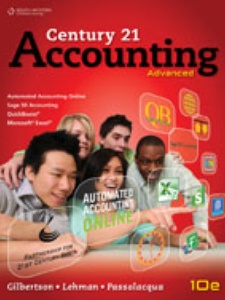 Century 21 Accounting: Advanced 10th Edition by Claudia Bienias Gilbertson, Daniel Passalacqua, Mark W. Lehman