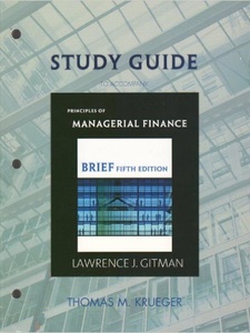 Principles Of Managerial Finance, Brief - 9780321530974 - Exercise 1a ...