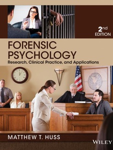 Forensic Psychology - 2nd Edition - Solutions And Answers | Quizlet