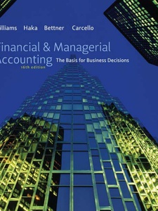 Financial And Managerial Accounting: The Basis For Business Decisions ...