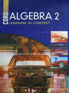 Cord Algebra 2: Learning in Context 1st Edition by Cord Communications