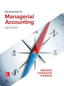 Introduction to Managerial Accounting 8th Edition by Eric W. Noreen, Peter C. Brewer, Ray H Garrison