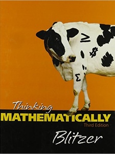 Thinking Mathematically 3rd Edition by Robert F. Blitzer