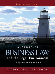 Anderson's Business Law And The Legal Environment, Comprehensive Volume ...