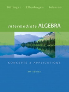 Intermediate Algebra 9th Edition by Barbara L. Johnson, David J. Ellenbogen, Marvin L. Bittinger