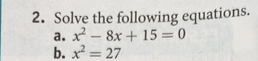 solve for x if 2 5x 2 2 48 quizlet
