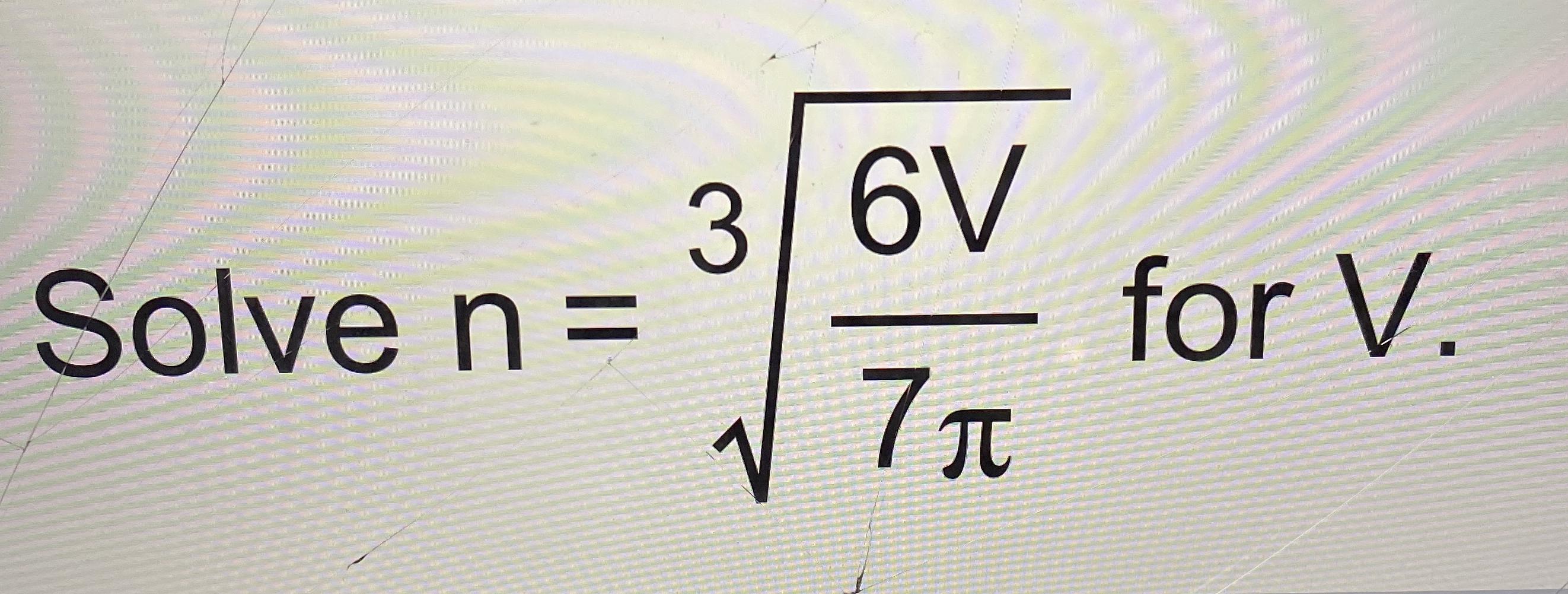 solve-n-sqrt-3-dfrac-6v-7-pi-for-v