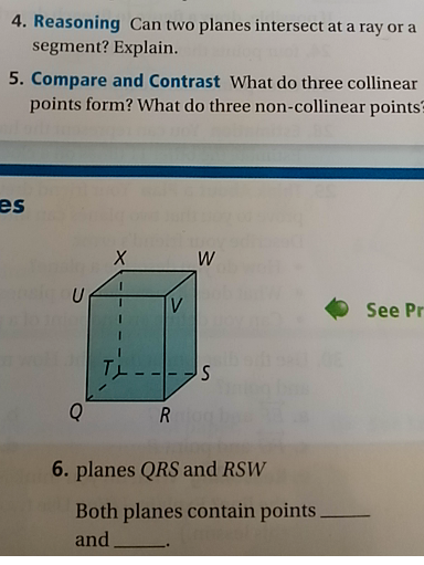 Planes Qrs And Rsw Both Planes Contain Points And Homework Help And Answers Slader